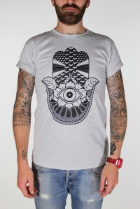 grey hand tee