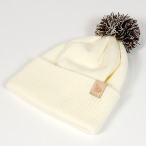 white bobble beanie 2